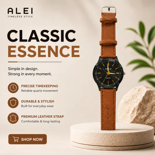 Halei Classic Essence Leather Watch